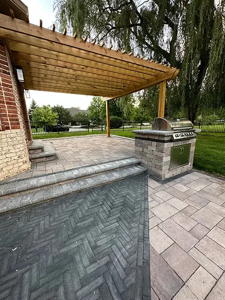 hardscaping outdoor kitchen paver patio